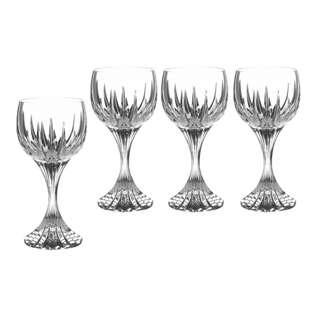 Baccarat French Crystal Massena Bordeaux Wine Goblets - Set of 4 For Sale