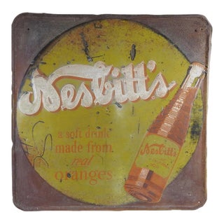 Vintage Rustic Nesbitts Soda Sign For Sale