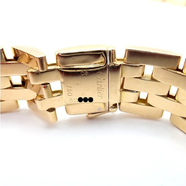 1990s Cartier Maillon Panthere Five-Row Wide 20" Long Yellow Gold Necklace For Sale - Image 9 of 10