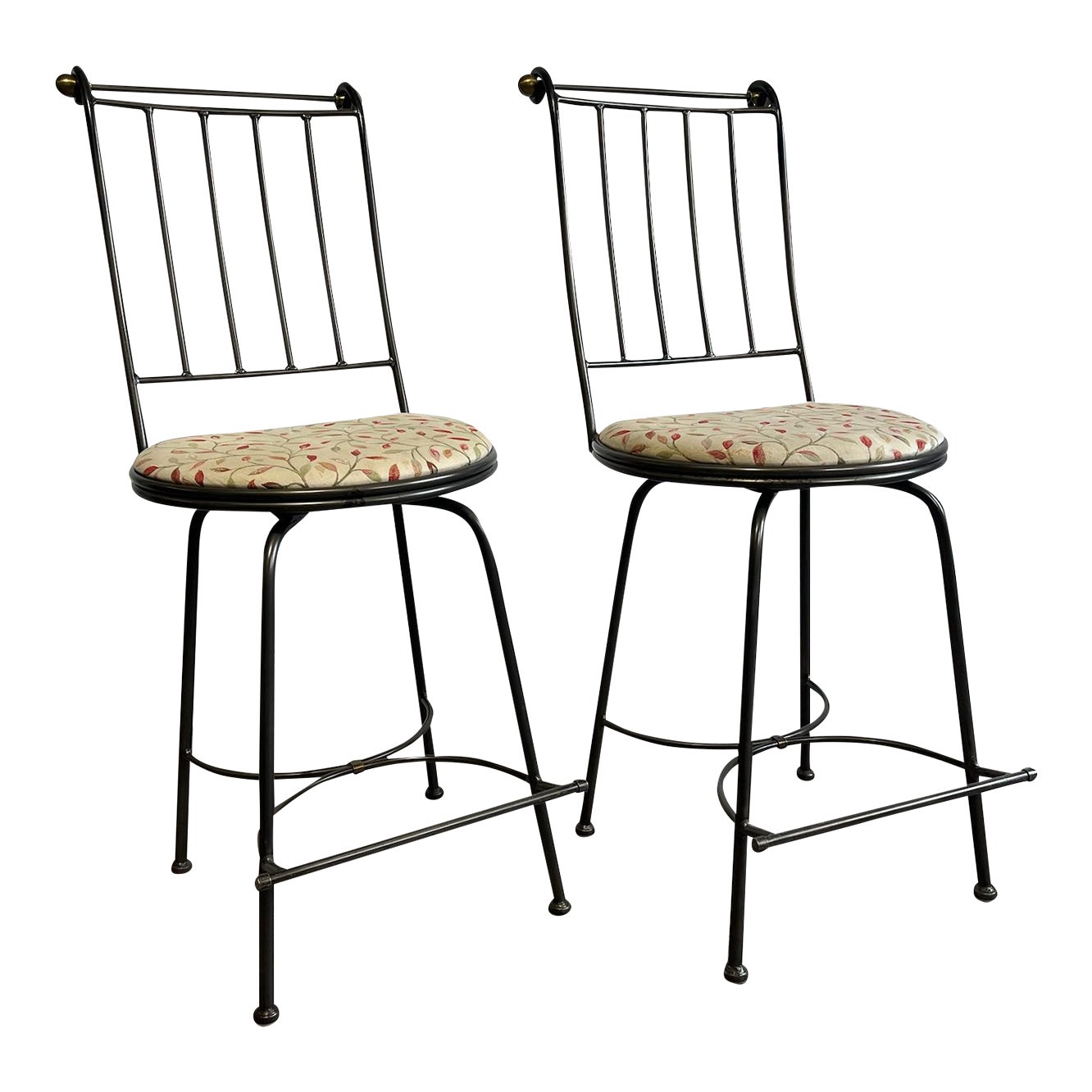 Antique Charleston Wrought Iron Counter Stools a Pair Chairish