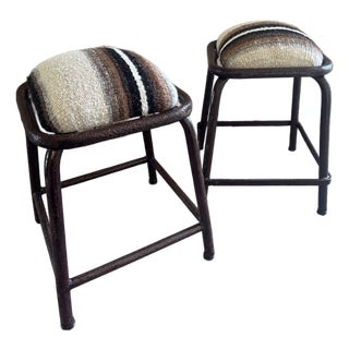 Pair of Vintage Industrial Stools For Sale