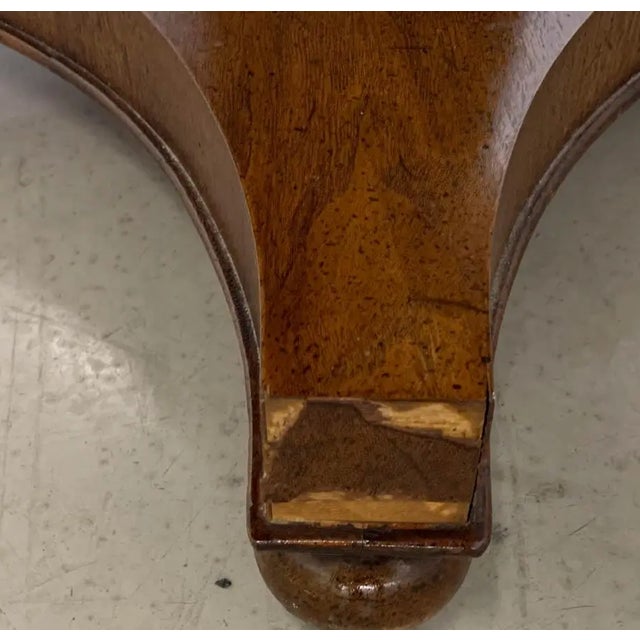 Mid Century John Stuart Pedestal Table With Two Leaves, Signed For Sale - Image 10 of 11