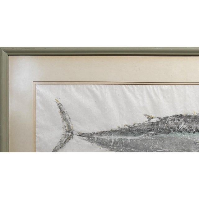 1990s 1990s Large Original Tom Uhl Gyotaku Fish Rubbing Bonita Islamorada Florida Keys For Sale - Image 5 of 10