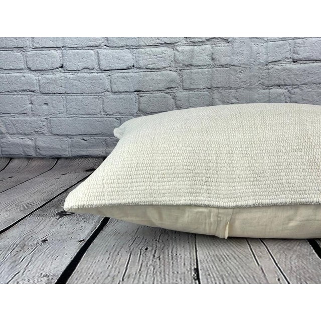 16 x 24 Hemp Pillow Turkish Cushion Natural White Pillow Cushion Cover For Sale - Image 4 of 4