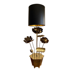 1960s Feldman Brass Lotus Flower Lamp
