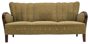 Danish 3-Seater Sofa in Beech & Cotton, 1950s