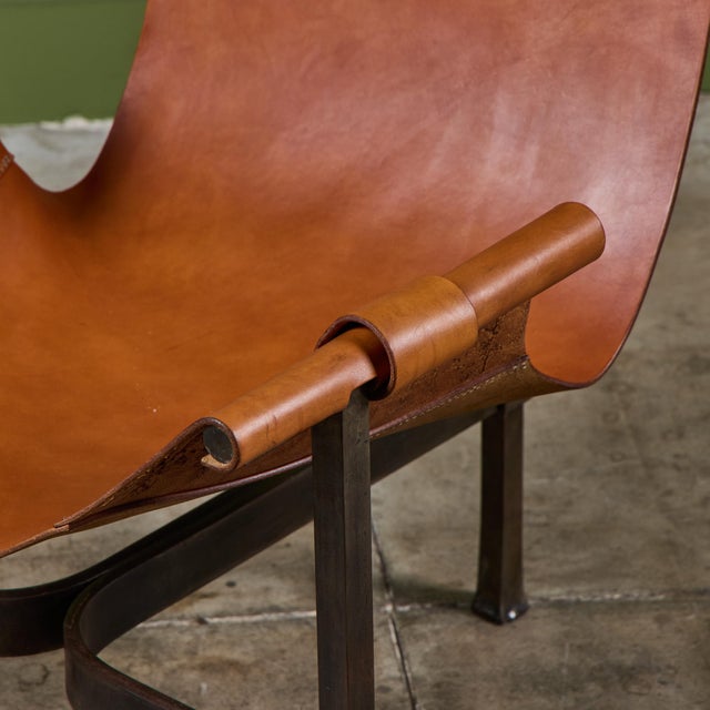 Jean-Paul Rykaert Leather Sling Chair For Sale - Image 15 of 16