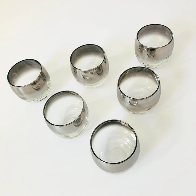 Mid 20th Century Mid Century Silver Fade Roly Poly Cocktail Glasses - Set of 6 For Sale - Image 5 of 6