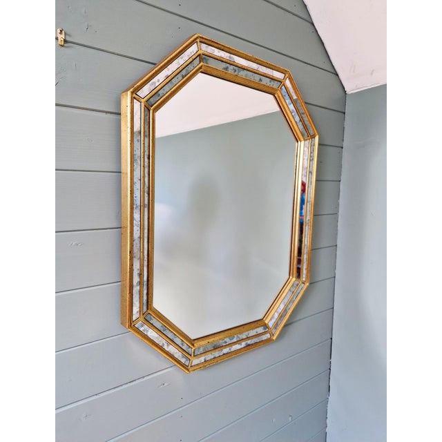 Vintage Belgian Mirror with Gilded Wooden Frames from Deknudt, 1970 For Sale - Image 4 of 12
