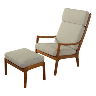 Set of Senator Lounge Chair and Ottoman by Ole Wanscher for Cado, 1960s For Sale