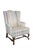 Queen Anne 1980s Ethan Ellan Traditional Classics Queen Anne Maple Striped Library Wingback Chair For Sale - Image 3 of 18