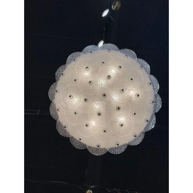 Modern Modern Murano Glass Multi Disc Flush Mount Chandelier For Sale - Image 3 of 7