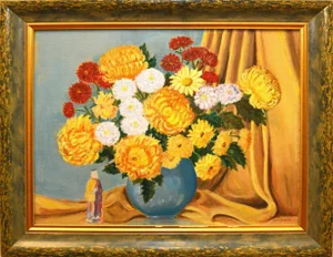 1970s Oil Painting on Board by Ken Snyder, Framed