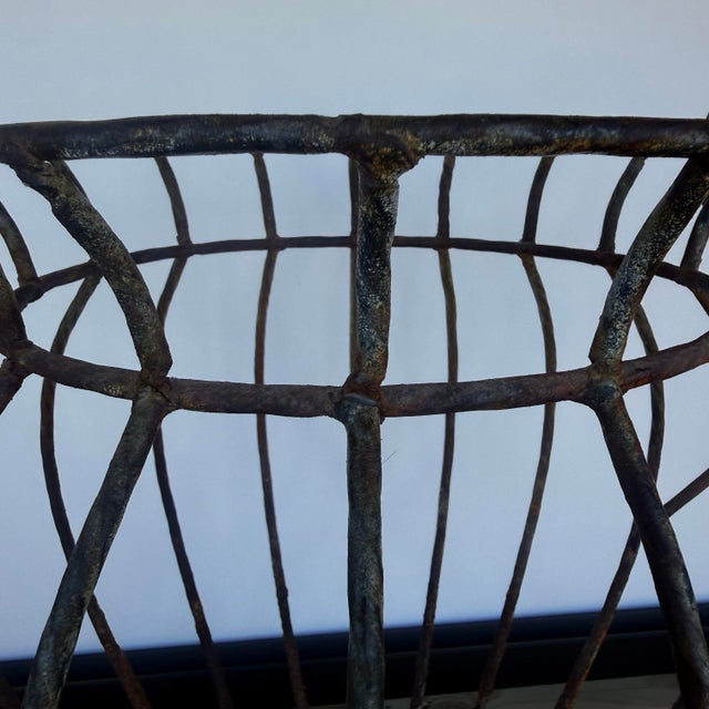 Coffee Vintage French Style Wrought Iron Wire Garden Urn Planter - 22" For Sale - Image 8 of 12