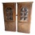 Vintage Walnut Corner Cupboards With Arched Bubble Glass & Reversible Plate-Groove Shelves For Sale