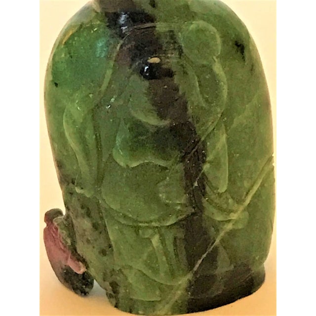 Stone Vintage Ruby in Zoisite Bottle With Liu Hai and the Three Legged Toad For Sale - Image 7 of 12