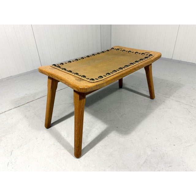 Small Vintage Blond Oak Stool, 1960s For Sale - Image 8 of 16