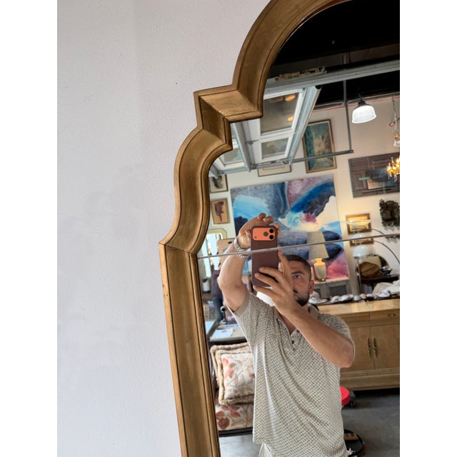 Vintage Baker Furniture Hollywood Regency Gold Giltwood Architectural Arch Wall Mirror For Sale In Miami - Image 6 of 13