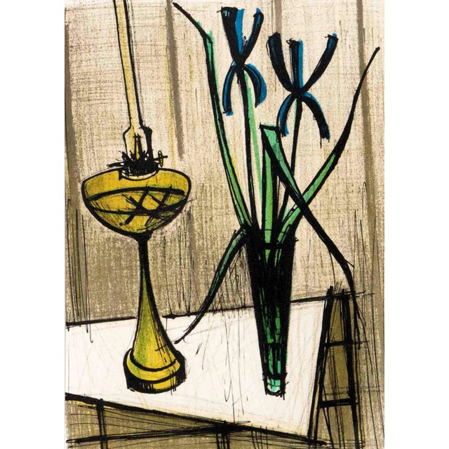 Bernard Buffet, Still Life with Irises, Original Lithograph For Sale