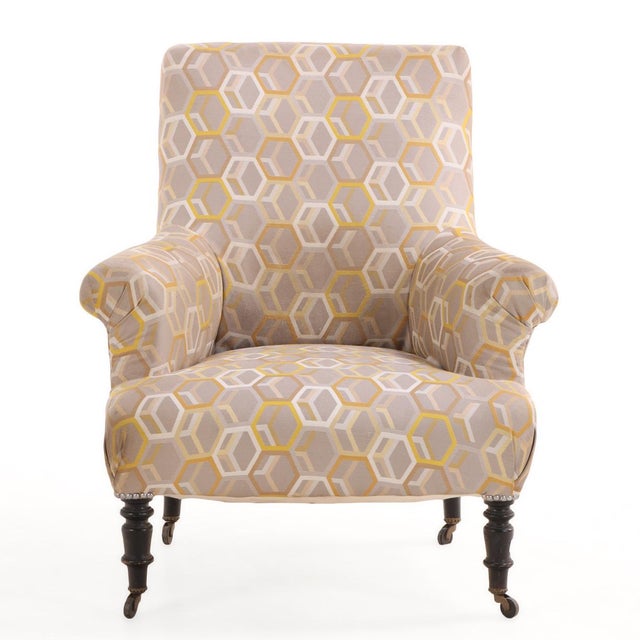 Napoleon III Library Chair, C. 1860 For Sale - Image 4 of 5