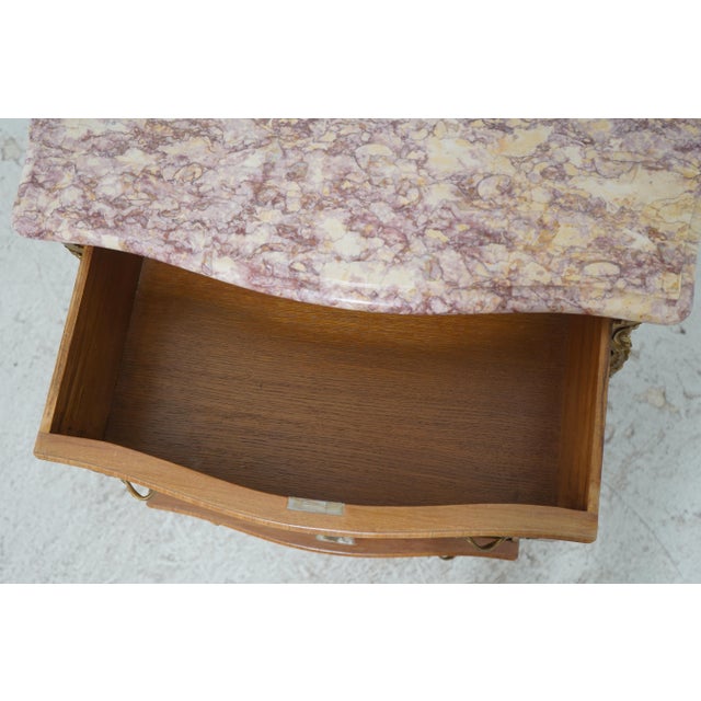 French Louis XV Marble Top Commode Accent Chest For Sale - Image 4 of 17