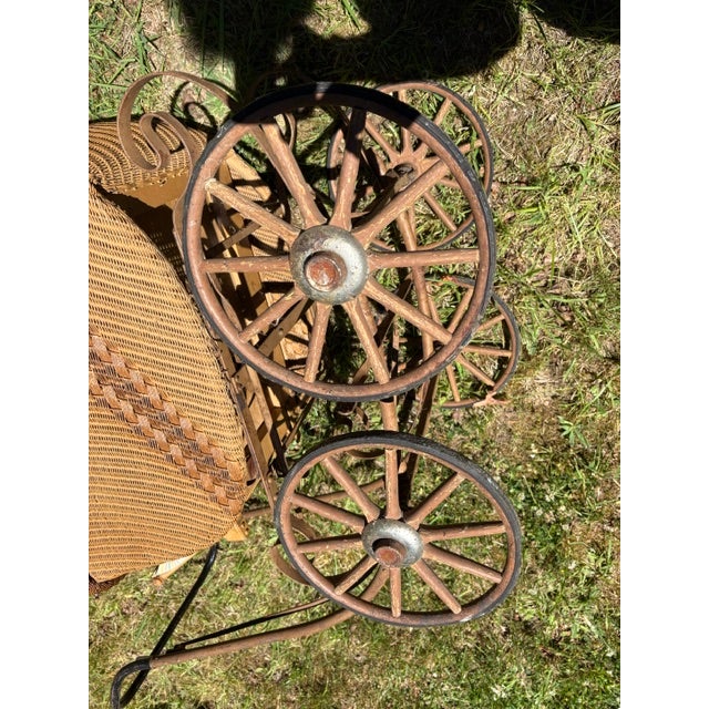 Antique Victorian Wicker Infant Pram For Sale - Image 4 of 12