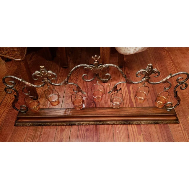 3 Ft Wide, Large Metal Scroll Centerpiece or Mantle Candelabra Votive Display For Sale - Image 4 of 6
