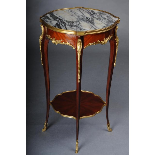 20th Century French Beech Salon Side Table in the style of F. Linke For Sale - Image 6 of 18