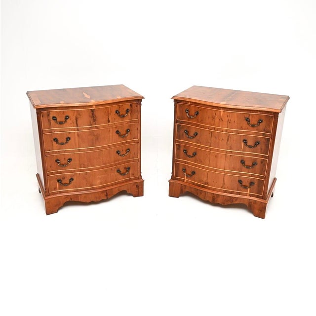 Antique Georgian Style Yew Wood Chests of Drawers, 1930, Set of 2 For Sale - Image 11 of 11