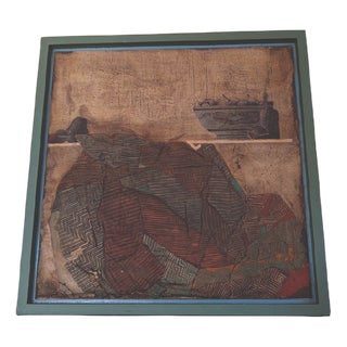 Marc Favress, Petite Leçon de Chose, Mixed Plaster and Fabric Collage on Panel, 1980s, Framed For Sale