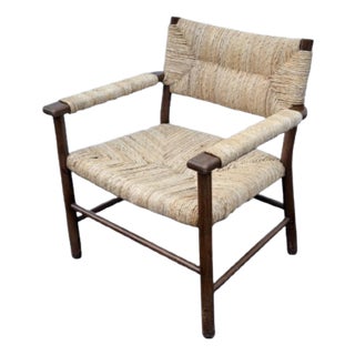 Vintage Woven Rush Lounge Chair in the Style Mel Smilow For Sale