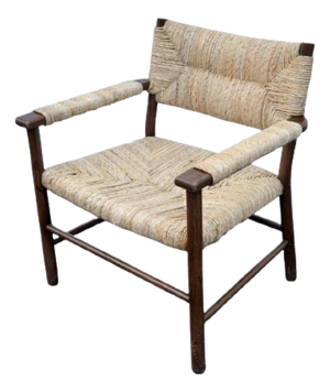 Vintage Woven Rush Lounge Chair in the Style Mel Smilow