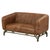 Industrial Vincent Industrial Modern Love Seat - Light Brown Leather For Sale - Image 3 of 8