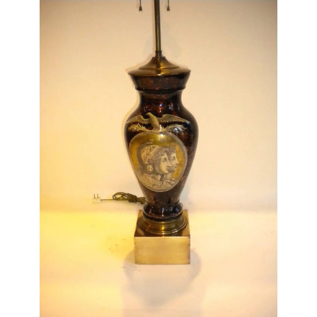 1950s Neoclassical Églomisé Lamp For Sale - Image 5 of 7