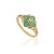 14k Yellow Gold Zambian Emerald & Diamond Floral Vintage Ring Size 5.5 For Sale - Image 4 of 16