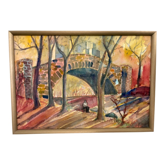 Watercolor - Arnold Weber (1931-2010) Central Park For Sale