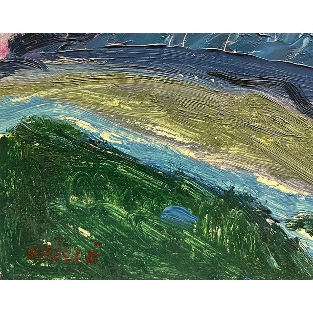 Modern Jean Krille, Landscape 127, Oil on Masonite For Sale - Image 3 of 9