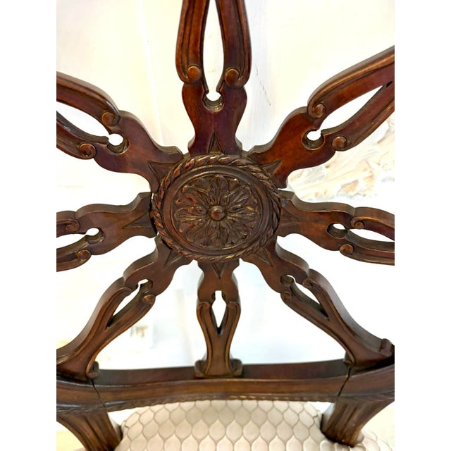 Antique Victorian Carved Mahogany Spider Web Back Desk Chairs, 1880, Set of 2 For Sale - Image 10 of 16