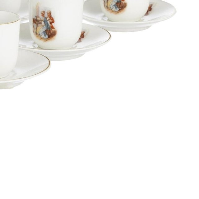 Porcelain Coffee Cups and Saucers from Vista Alegre, Set of 12 For Sale - Image 5 of 6