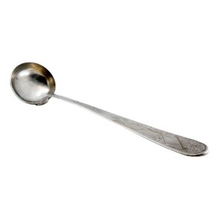 Silver Soup Ladle with Engravings For Sale