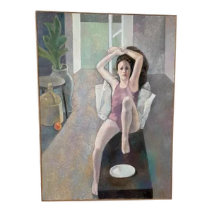 Robert Finch 20th C. American Large Contemporary Oil Painting Woman Reclining