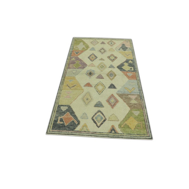 Turkish Modern Turkish Oushak Rug 2'10" x 4'10" For Sale - Image 3 of 6