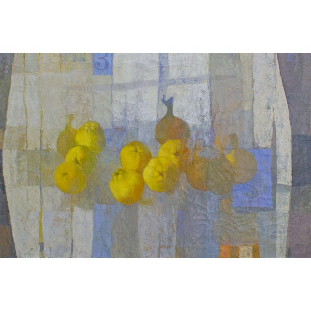 A 1959 oil on canvas painting titled Quince by mid-century Chicago artist Stanley Mitruck (1922-2006). Signed and dated to...