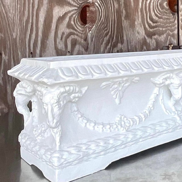 Vintage Boho Ram’s Head Planter Box For Sale - Image 11 of 15