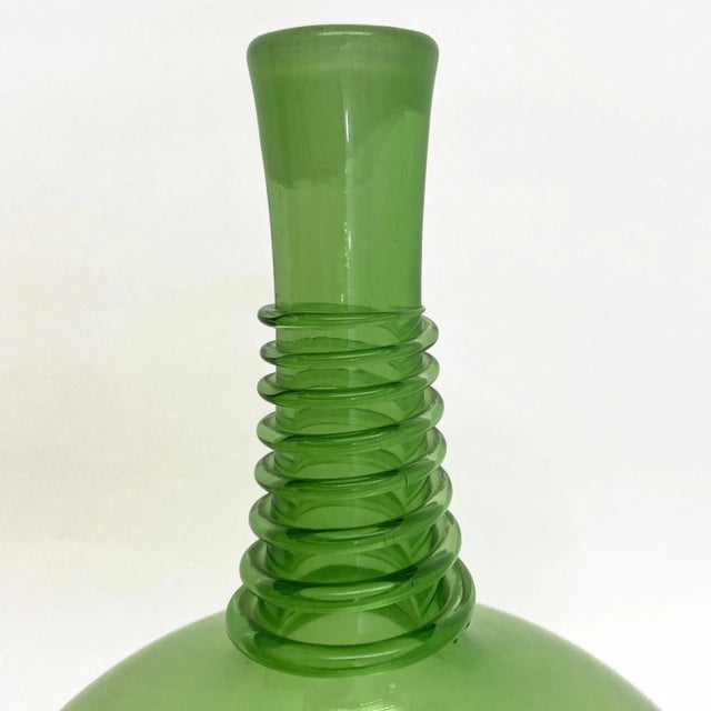 Vintage Green Blenko Myers Decanter With Spiral Wrap For Sale - Image 9 of 11