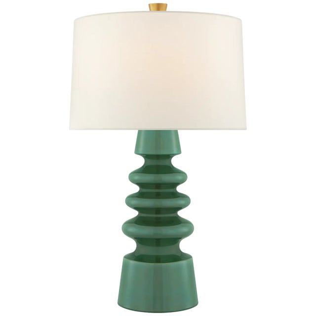 Andreas Medium Table Lamp in Aventurine with Linen Shade Designer: Julie Neill Height: 28.5" Shade Detail: 17" x 18" x 11"...