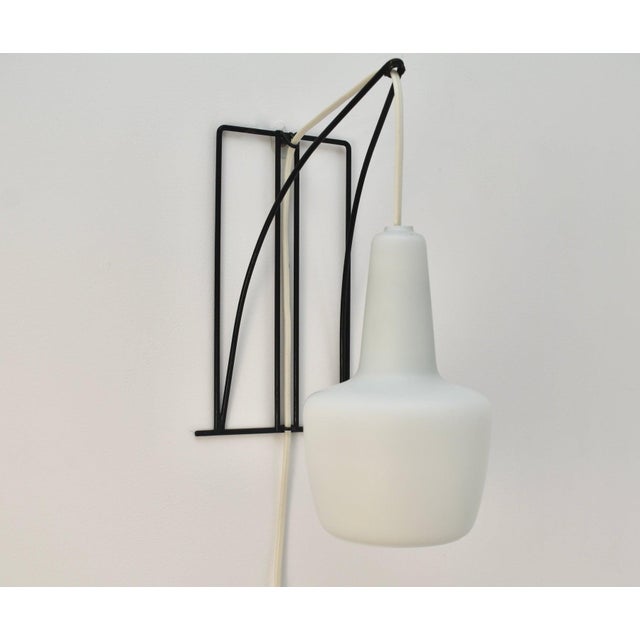 Philips Modernist Wall Sconce Wire Metal Glass 1970s For Sale - Image 4 of 10