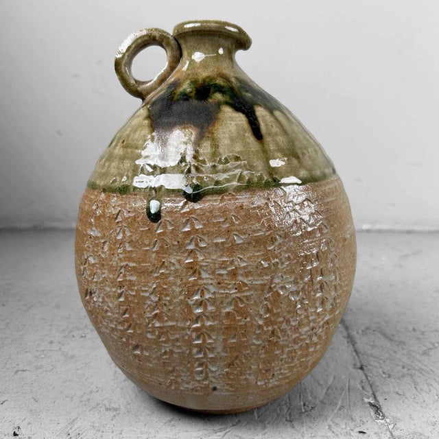 Mid-Century Glazed Ceramic Shigaraki Jug, Japan, 1960s For Sale - Image 14 of 18