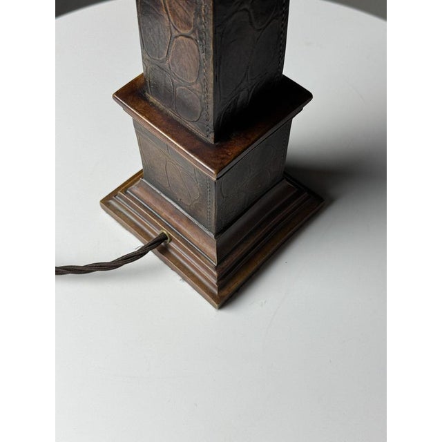 Classic Leather Lamp Base For Sale - Image 3 of 12