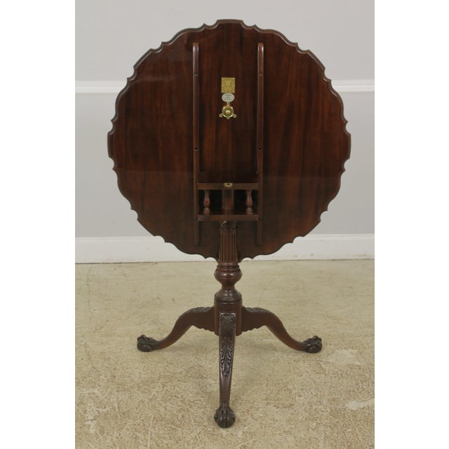 Baker Historic Charleston Chippendale Mahogany Tilt Top Table For Sale - Image 10 of 13
